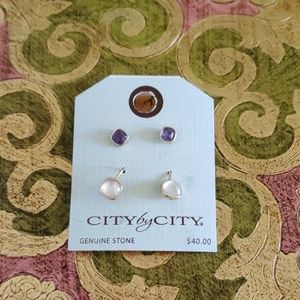 City by City Genuine Stone Earrings